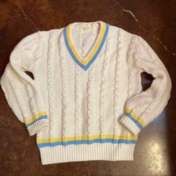Vintage DiFini Preppy 90’s Cable Knit  Sweater - Picture 1 of 2